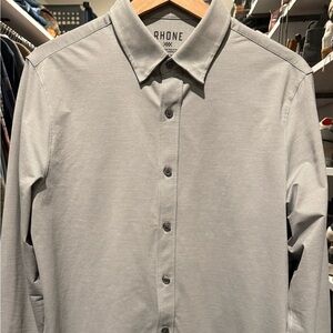 RHONE Light Gray Casual Button-Down Shirt